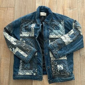 Free People Quilted Patchwork Denim Jacket
